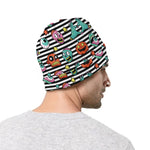 Halloween Zombie Striped Pattern Print Beanie