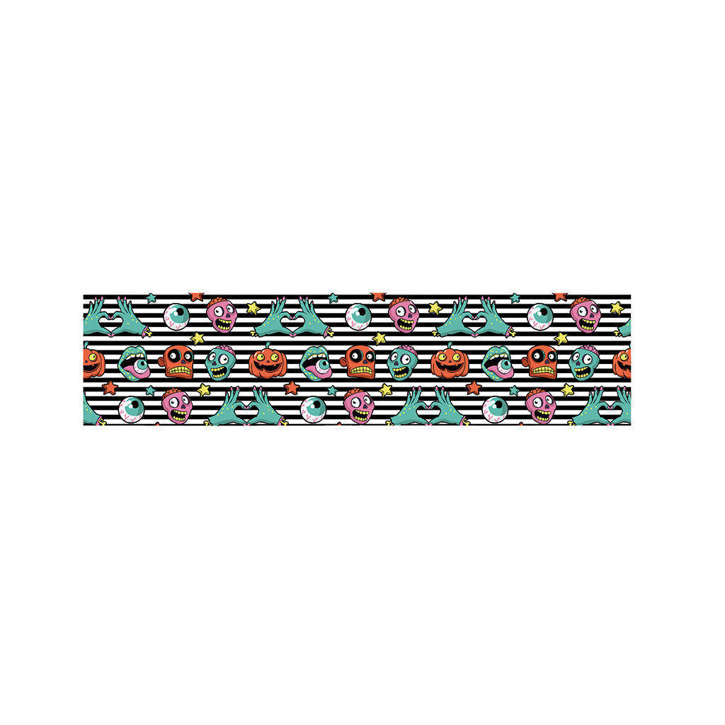 Halloween Zombie Striped Pattern Print Bed Runner