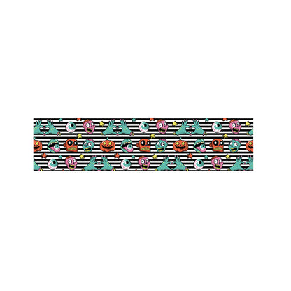Halloween Zombie Striped Pattern Print Bed Runner