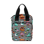 Halloween Zombie Striped Pattern Print Bible Tote Bag