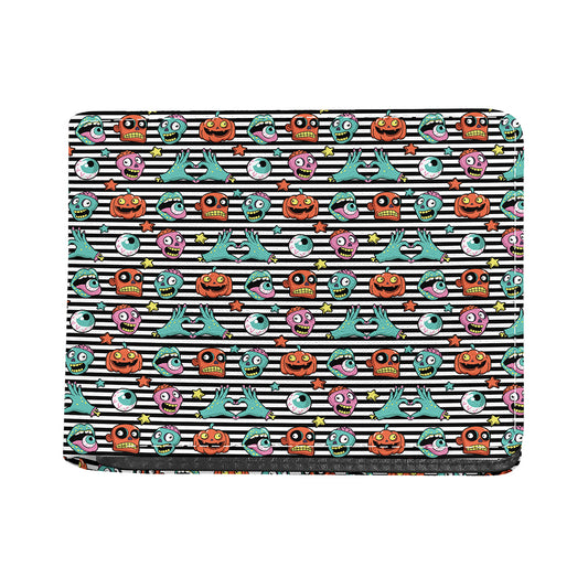 Halloween Zombie Striped Pattern Print Bifold Wallet