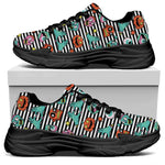 Halloween Zombie Striped Pattern Print Black Chunky Shoes