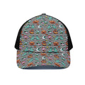 Halloween Zombie Striped Pattern Print Black Mesh Trucker Hat