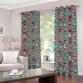 Halloween Zombie Striped Pattern Print Dimout Grommet Curtains