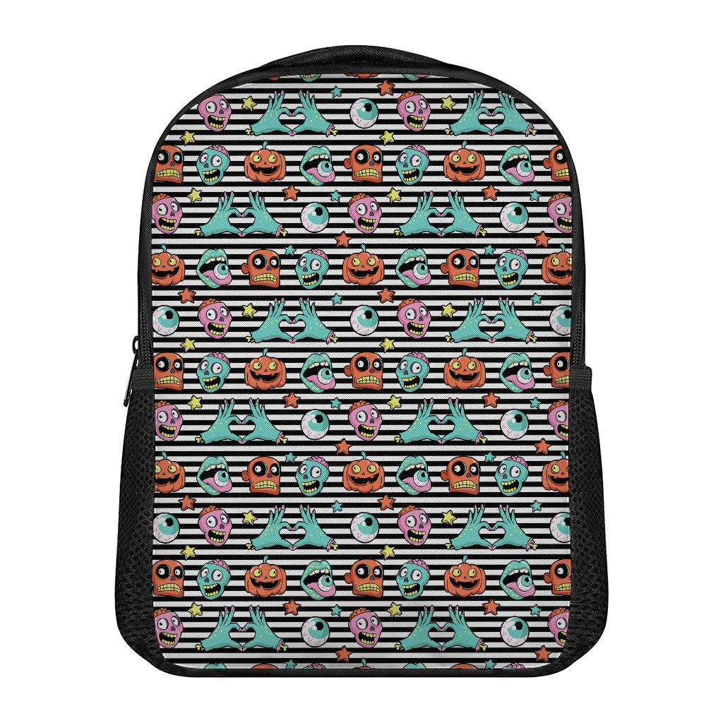 Halloween Zombie Striped Pattern Print Casual Backpack
