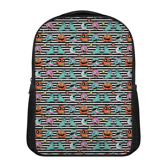 Halloween Zombie Striped Pattern Print Casual Backpack