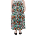 Halloween Zombie Striped Pattern Print Chiffon Maxi Skirt