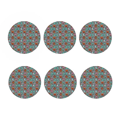 Halloween Zombie Striped Pattern Print Coaster Set