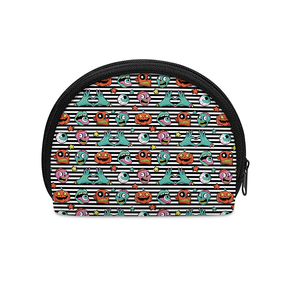 Halloween Zombie Striped Pattern Print Coin Purse