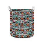 Halloween Zombie Striped Pattern Print Collapsible Laundry Basket
