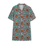 Halloween Zombie Striped Pattern Print Cotton Hawaiian Shirt