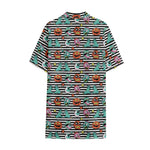 Halloween Zombie Striped Pattern Print Cotton Hawaiian Shirt