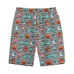 Halloween Zombie Striped Pattern Print Cotton Shorts