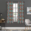 Halloween Zombie Striped Pattern Print Grommet Curtain Panels