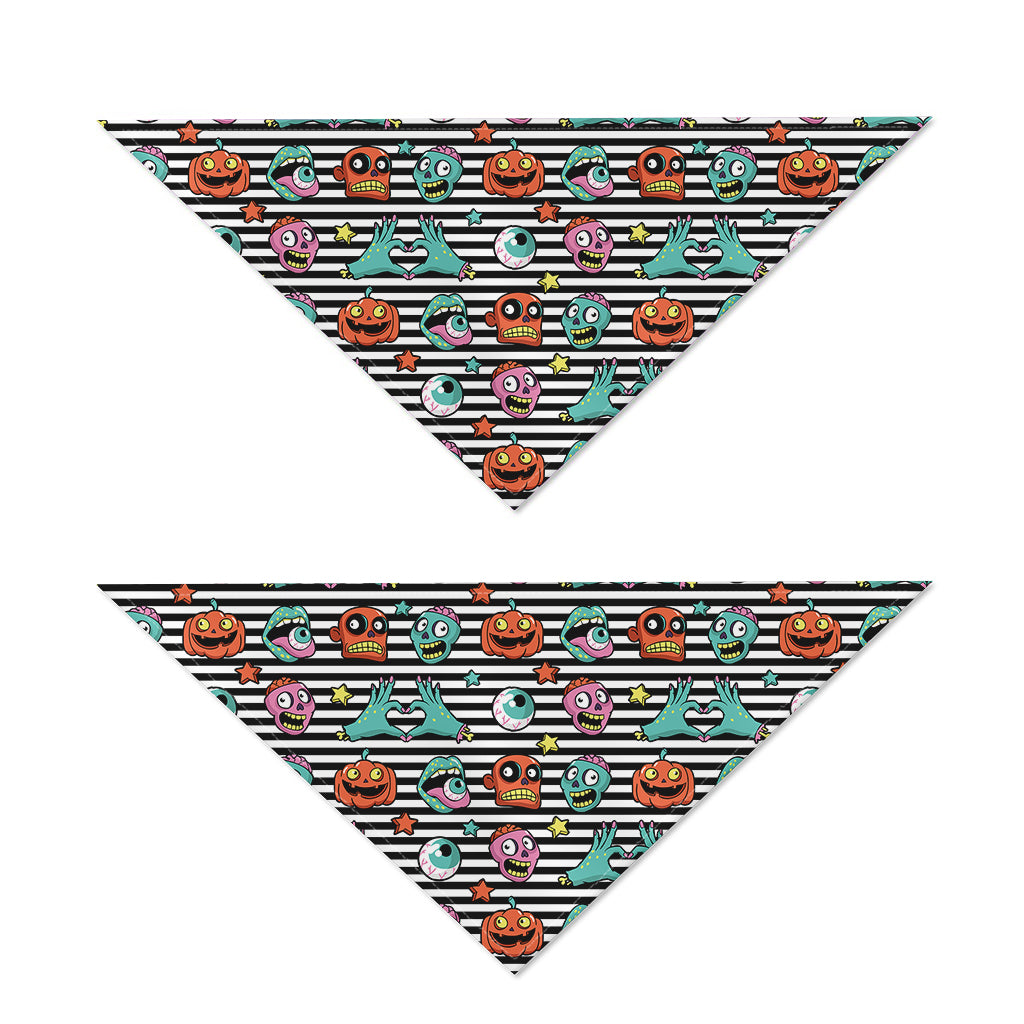 Halloween Zombie Striped Pattern Print Dog Bandana