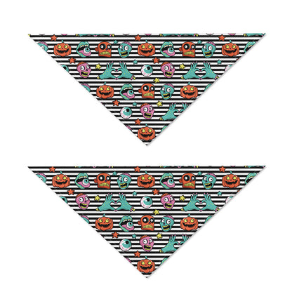 Halloween Zombie Striped Pattern Print Dog Bandana