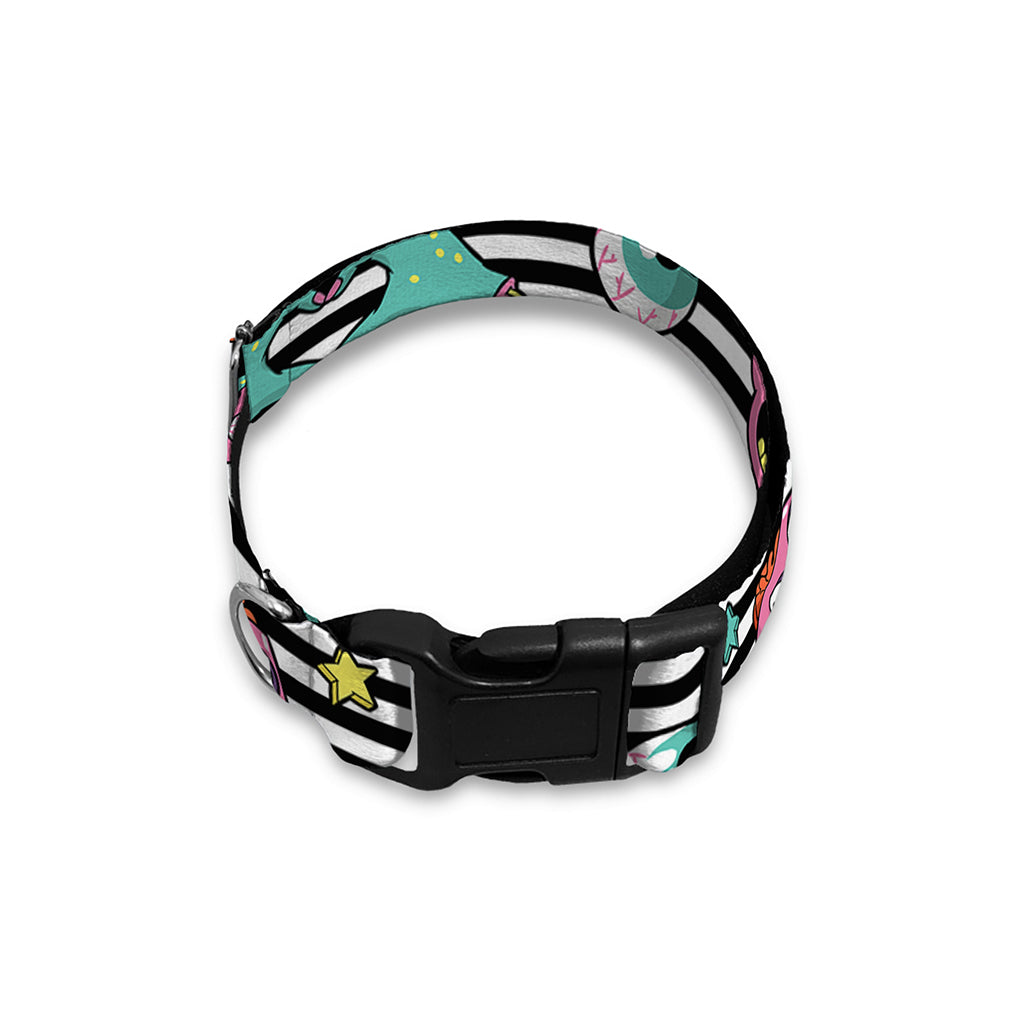 Halloween Zombie Striped Pattern Print Dog Collar
