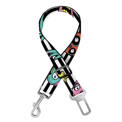 Halloween Zombie Striped Pattern Print Dog Seat Belt
