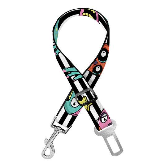 Halloween Zombie Striped Pattern Print Dog Seat Belt
