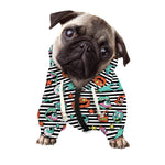 Halloween Zombie Striped Pattern Print Dog Zip Up Hoodie