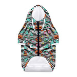 Halloween Zombie Striped Pattern Print Dog Zip Up Hoodie