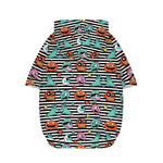 Halloween Zombie Striped Pattern Print Dog Zip Up Hoodie