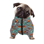 Halloween Zombie Striped Pattern Print Dog Zip Up Jacket