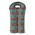 Halloween Zombie Striped Pattern Print Double Neoprene Wine Tote