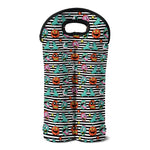 Halloween Zombie Striped Pattern Print Double Neoprene Wine Tote