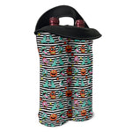 Halloween Zombie Striped Pattern Print Double Neoprene Wine Tote