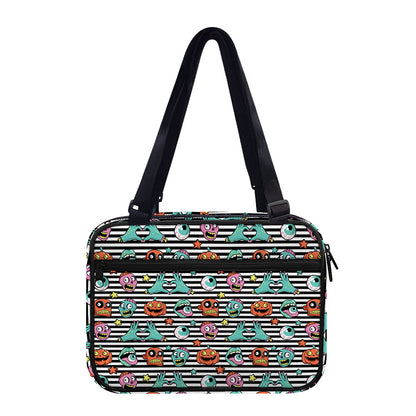 Halloween Zombie Striped Pattern Print Double Strap Bible Bag