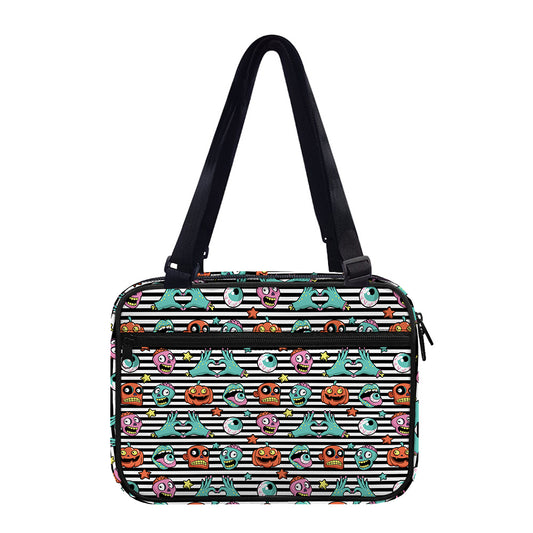 Halloween Zombie Striped Pattern Print Double Strap Bible Bag