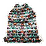 Halloween Zombie Striped Pattern Print Drawstring Bag