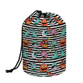 Halloween Zombie Striped Pattern Print Drawstring Makeup Bag