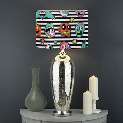 Halloween Zombie Striped Pattern Print Drum Lamp Shade