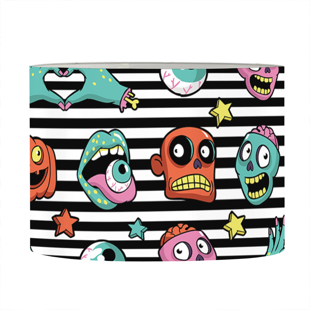 Halloween Zombie Striped Pattern Print Drum Lamp Shade