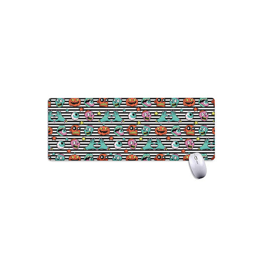 Halloween Zombie Striped Pattern Print Extended Mouse Pad