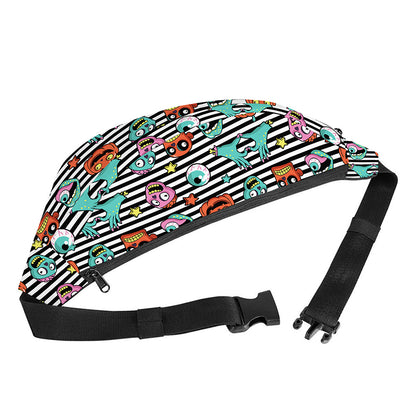 Halloween Zombie Striped Pattern Print Fanny Pack