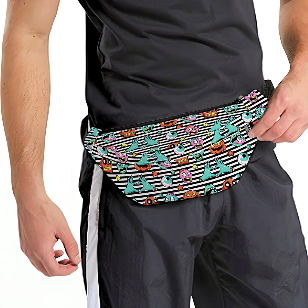 Halloween Zombie Striped Pattern Print Fanny Pack