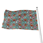 Halloween Zombie Striped Pattern Print Flag