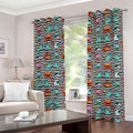 Halloween Zombie Striped Pattern Print Grommet Curtains