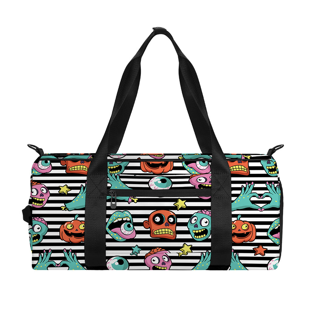 Halloween Zombie Striped Pattern Print Gym Bag