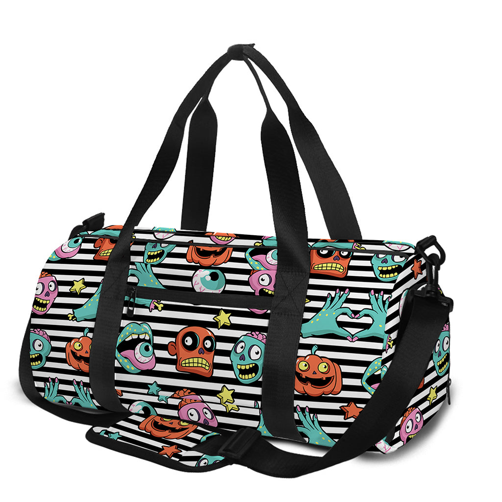 Halloween Zombie Striped Pattern Print Gym Bag