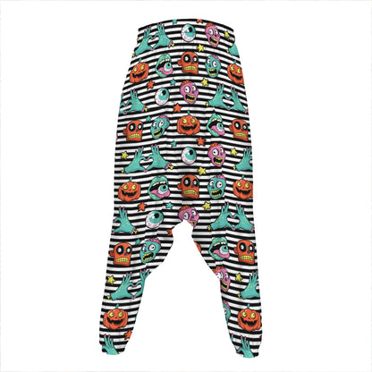 Halloween Zombie Striped Pattern Print Hammer Pants