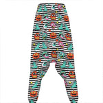 Halloween Zombie Striped Pattern Print Hammer Pants