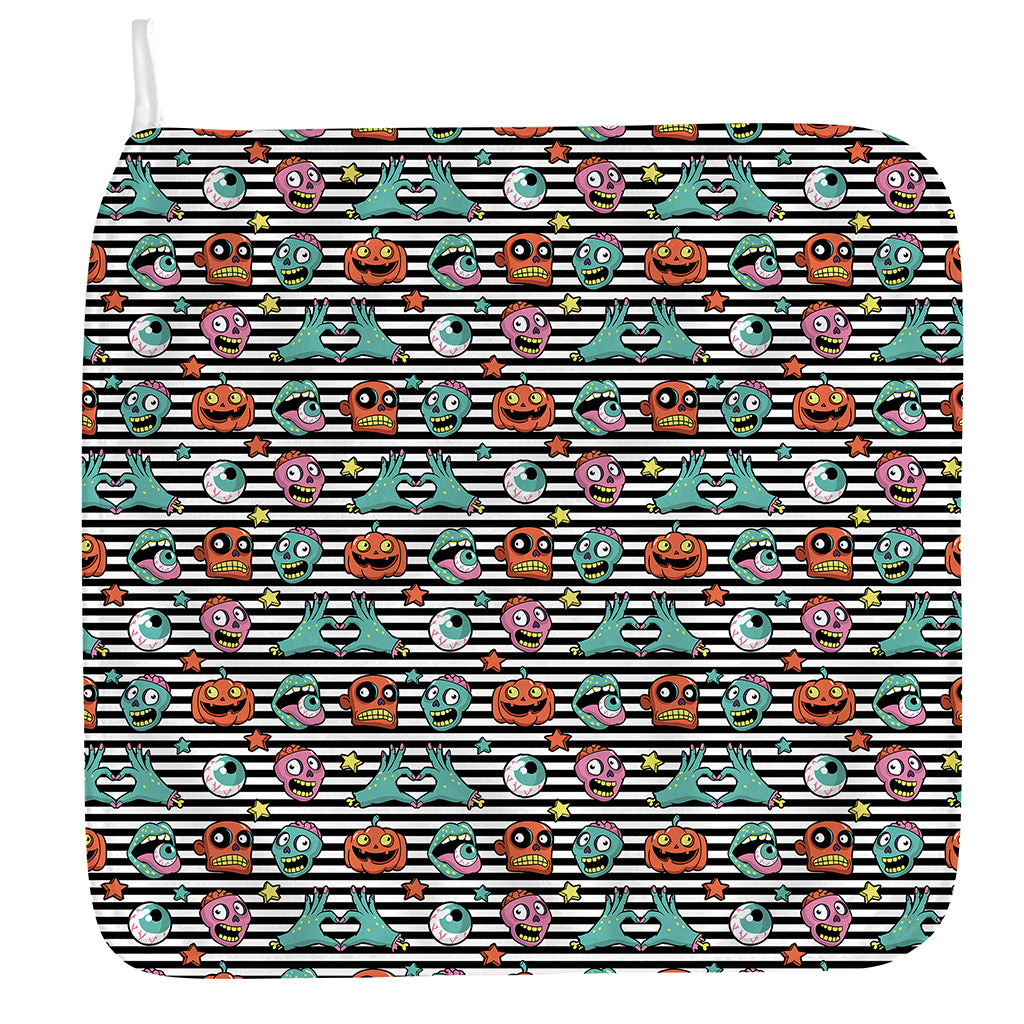 Halloween Zombie Striped Pattern Print Hand Towel