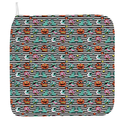 Halloween Zombie Striped Pattern Print Hand Towel
