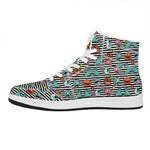 Halloween Zombie Striped Pattern Print High Top Leather Sneakers