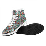 Halloween Zombie Striped Pattern Print High Top Leather Sneakers