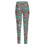 Halloween Zombie Striped Pattern Print High-Waisted Pocket Leggings